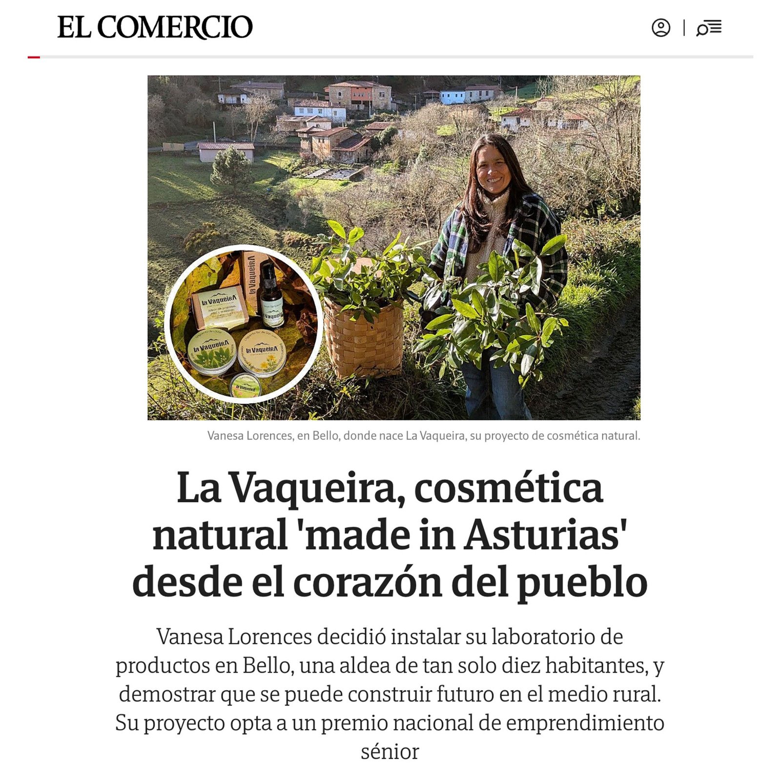 Noticia El Comercio digital, La Vaqueira