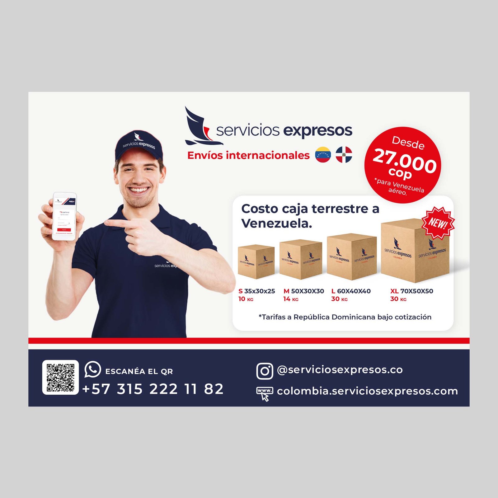 Papelería y flyer Servicios Expresos